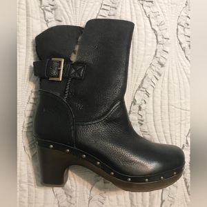 Ugg Black Amoret Pebbled Leather Boots #1003856